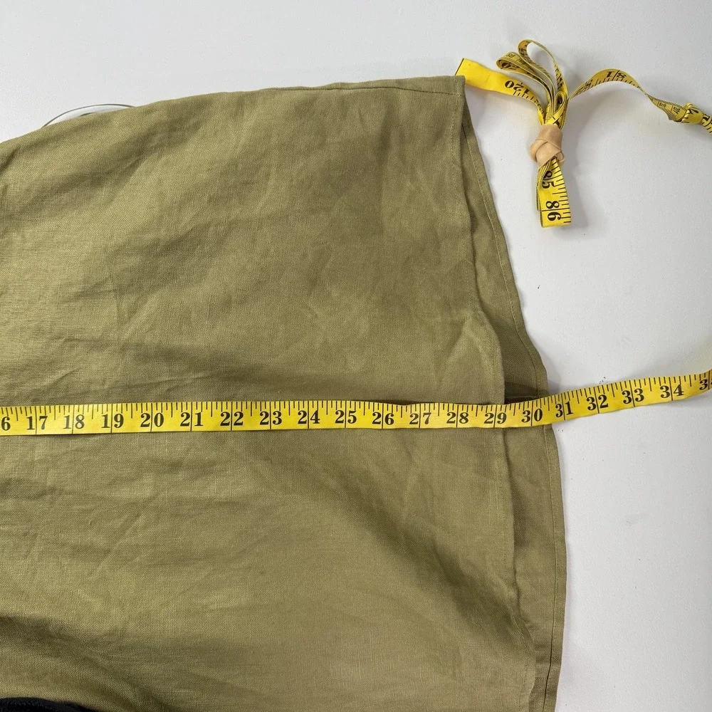 Reformation Dress Womens 6 Green Mini Sundress Halter Linen Lined Open Back‎ Tie
